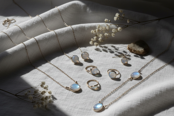 Bijoux en Pierre de Lune élégants aux reflets nacrés