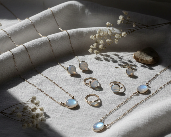 Bijoux en Pierre de Lune élégants aux reflets nacrés
