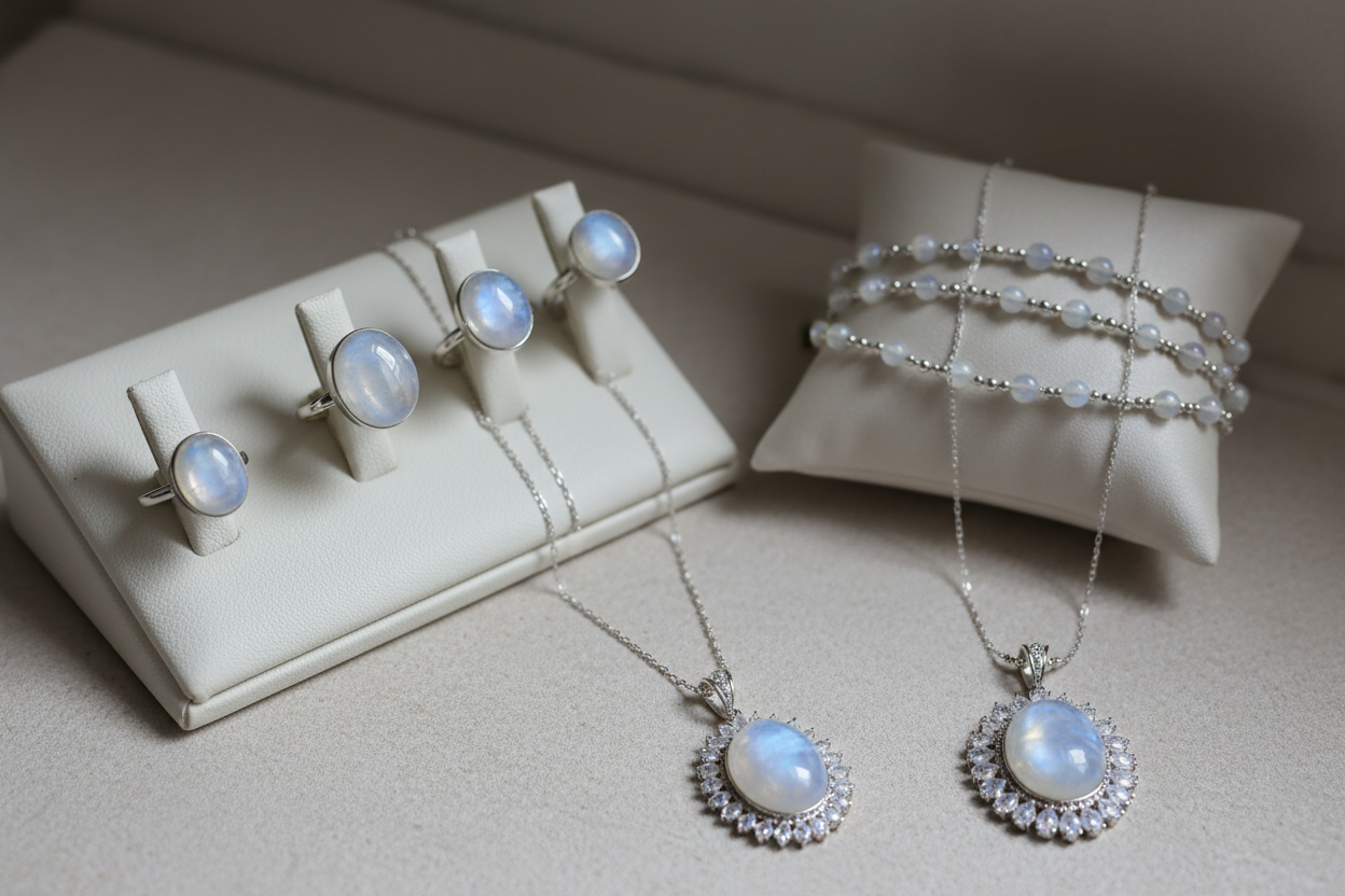 bijoux en pierre de lune collection élégante lithothérapie
