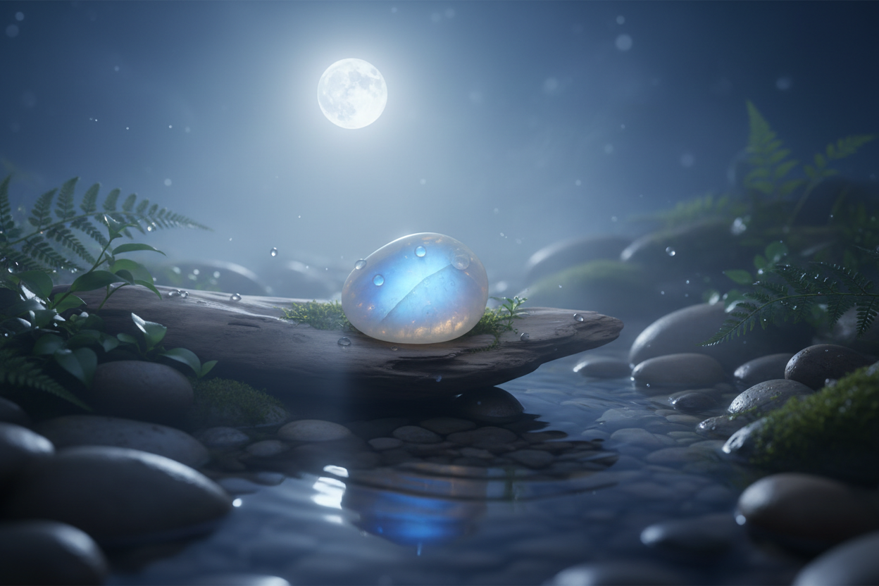 symbolique pierre de lune lumière lunaire