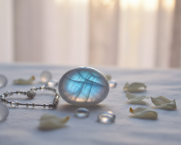 Pierre de lune naturelle symbole d’amour et d’harmonie émotionnelle en lithothérapie