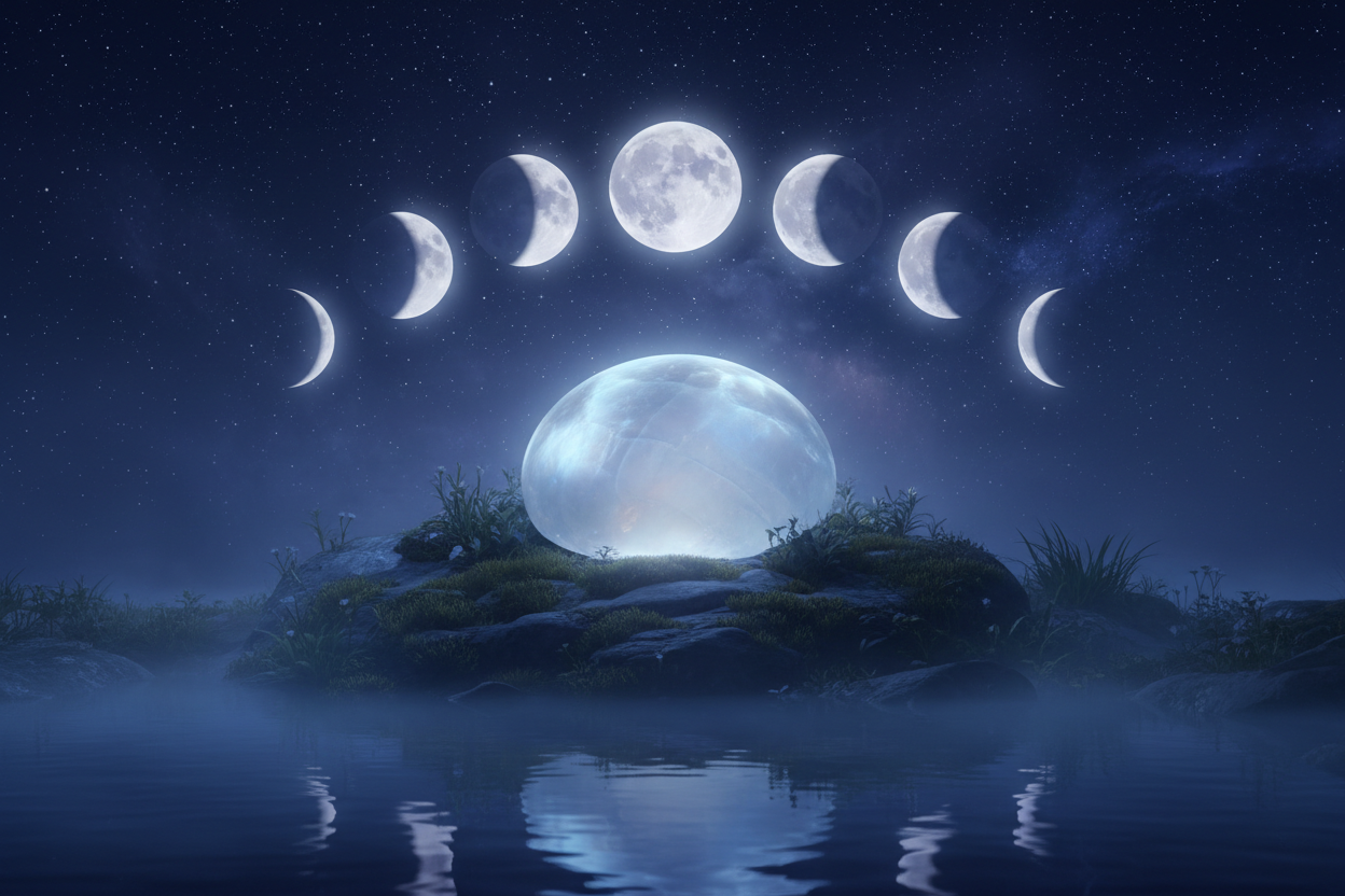 pierre de lune cycles lunaires phases de la lune