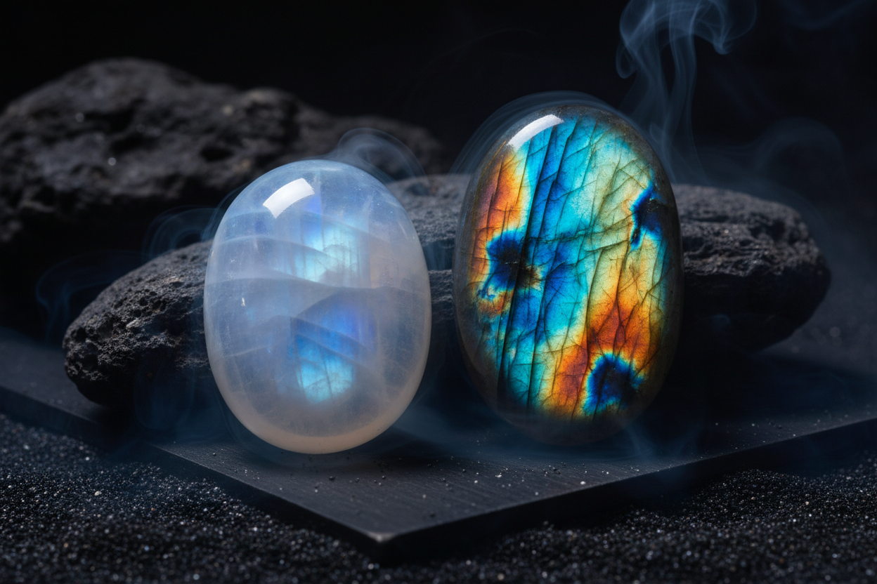 association pierre de lune et labradorite en lithothérapie