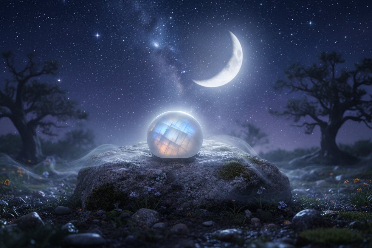 pierre de lune reflets lunaires naturel