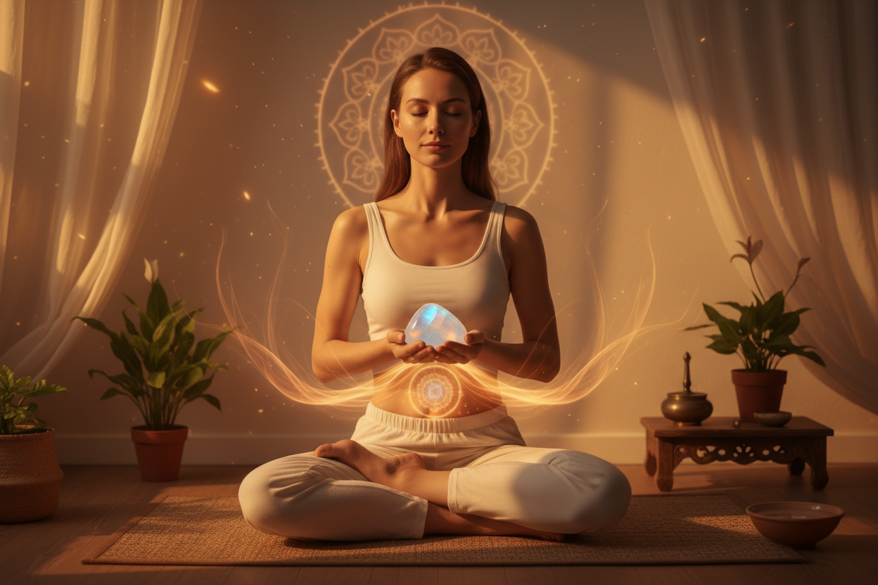 pierre de lune chakra sacré lithothérapie énergie féminine
