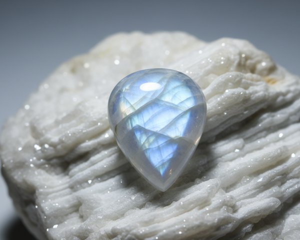 Pierre de Lune naturelle aux reflets doux et lumineux