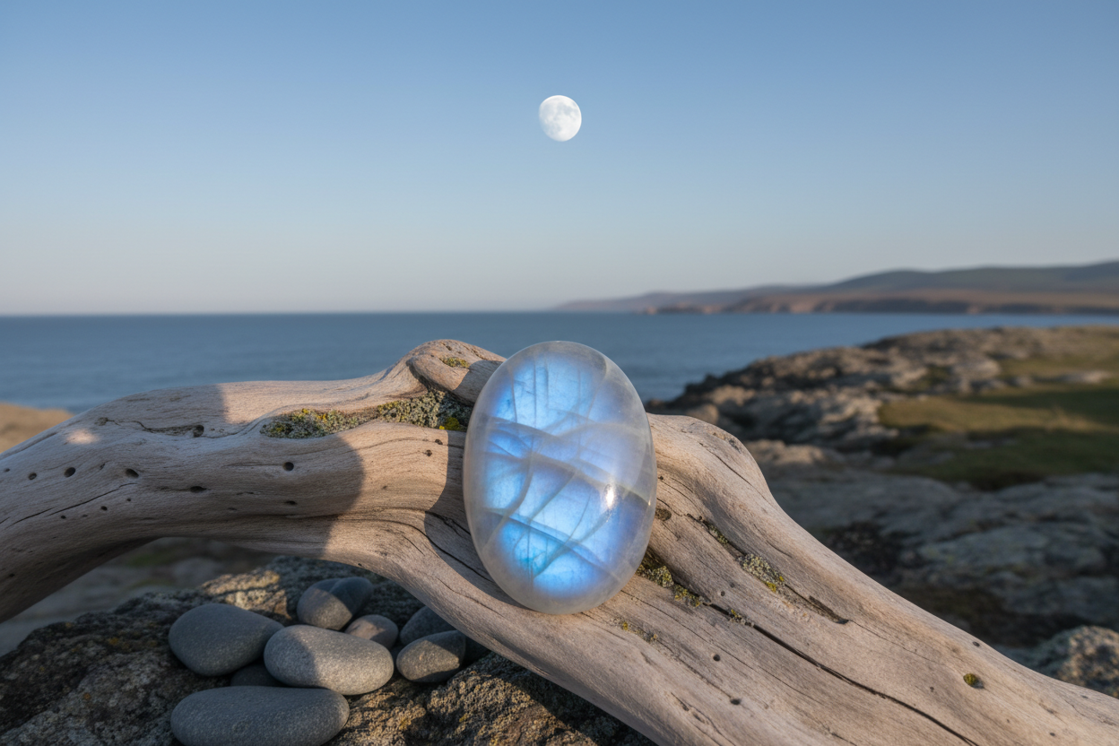 rechargement de la pierre de lune à la lumière de la lune