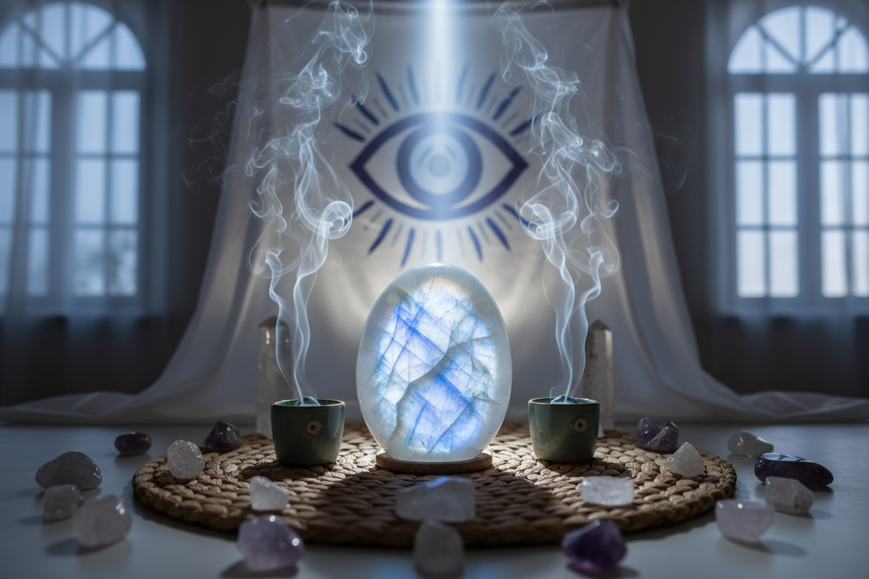 pierre de lune chakra troisième oeil ajna lithothérapie
