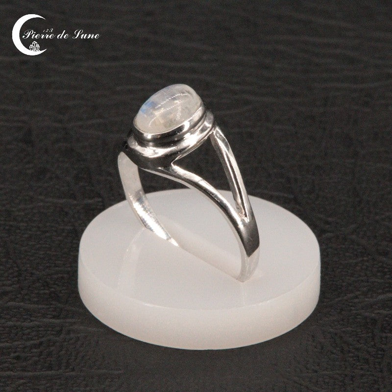Bijou moderne : Bague Pierre de Lune (Nixe) hypoallergénique en argent sterling.