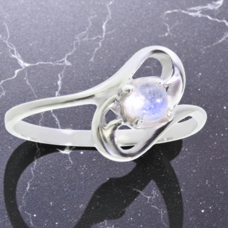 bague pierre de lune, model élégance en argent 925