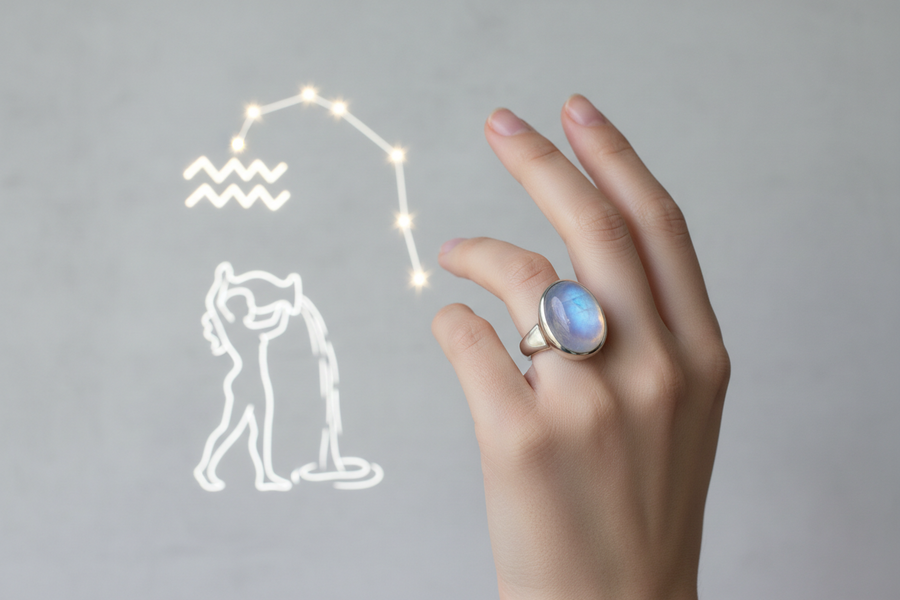 bague pierre de lune verseau bijou moderne lithotherapie