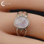 Bague Pierre de Lune (Thalia) classique avec pierre ovale généreuse 8x10mm.