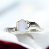 Bague Pierre de Lune Discrète Facettée Argent 925 (Cassandra)
