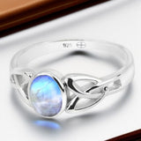 Bague Pierre de Lune Douce Ovale Argent 925 (Maelys)