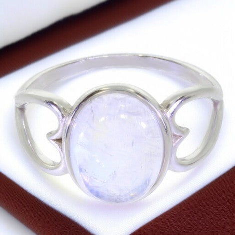 Bague Pierre de Lune Classique Ovale Argent 925 (Thalia)