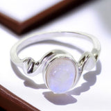Bague Pierre de Lune Argent Massif Rhodié (Kallisto)