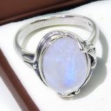 Bague Pierre de Lune Intemporelle Grande Ovale Argent Massif (Kyrene)