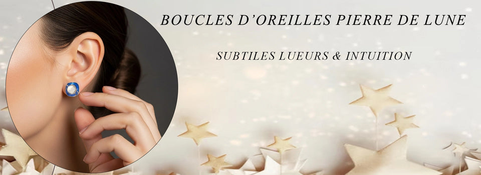 Boucles d'oreilles pierre de lune - 123 pierre de une