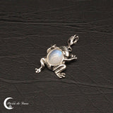 Pendentif pierre de lune cabochon ovale argent 925 (Rainette)