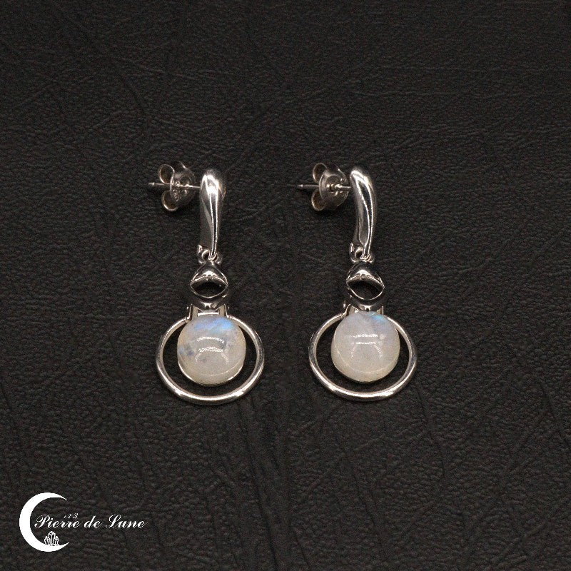 Fermoir tige et poussette des Boucles d'oreilles Pierre de Lune (Althéas)