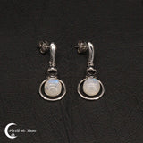 Fermoir tige et poussette des Boucles d'oreilles Pierre de Lune (Althéas)