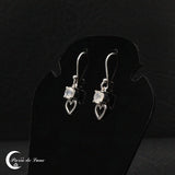 Boucles d'oreilles pierre de lune pendantes facettées argent 925 (Merveille)