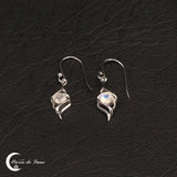 Boucles d'oreilles pierre de lune facettées argent 925 (Odéone)