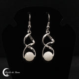 Boucles d'oreilles pierre de lune facettées argent 925 (Hélios)