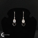 Boucles d'oreilles pierre de lune pendantes facettées argent 925 (Merveille)
