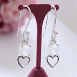 Boucles d'oreilles pierre de lune pendantes facettées argent 925 (Merveille)