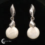 Boucles d'oreilles Pierre de Lune (Crystalline) en argent 925 avec pierre ronde 10mm