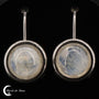 Paire de Boucles d'oreilles en Pierre de Lune (Cybèle) avec pierres en forme de boule de 8mm.