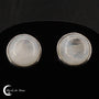 Paire de puces d'oreilles Pierre de Lune (Eclat) avec pierres rondes de 8mm sur monture argent.