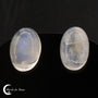 Paire de Boucles d'oreilles Pierre de Lune (Fantaisie) avec grandes pierres ovales blanches sur argent.