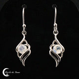 Boucles d'oreilles pierre de lune facettées argent 925 (Odéone)