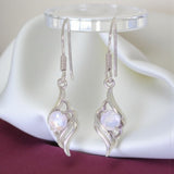 Boucles d'oreilles pierre de lune facettées argent 925 (Odéone)