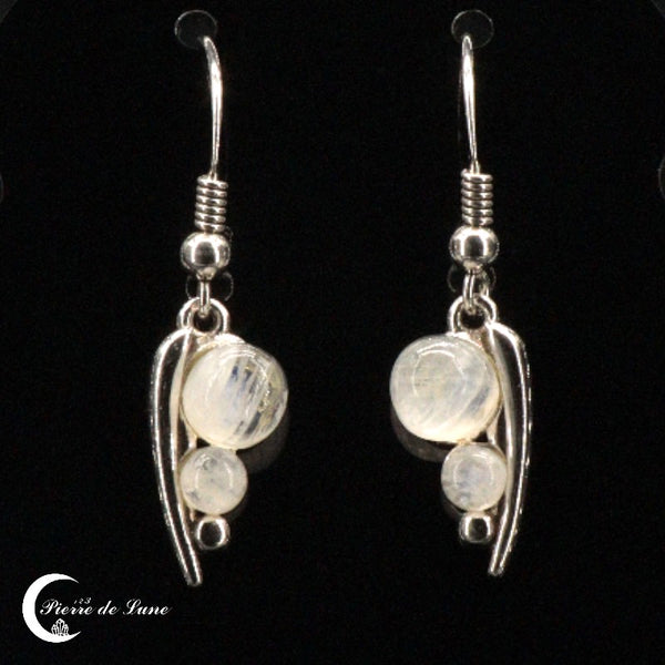Boucles d'oreilles Pierre de Lune (Séléna) en argent 925 avec de 4 pierres
