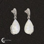 Cadeau somptueux : Boucles d'oreilles Pierre de Lune (Sérénité) en argent.