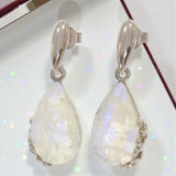 Boucles d'oreilles pierre de lune goutte argent 925 (Sérénité)
