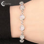 Bracelet Pierre de Lune (Amathie) argent 925 avec 10 cabochons ronds identiques 7mm.