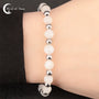 Bracelet Pierre de Lune (Céleste) argent 925 avec 15 perles rondes facettées de 6mm.