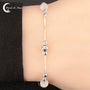 Bracelet Pierre de Lune (Erato) en argent 925 avec trois perles rondes identiques de 6mm.