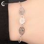 Bracelet Pierre de Lune (Ismène) argent 925 avec pierre unique ovale facettée 6x8mm.