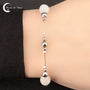 Bracelet Pierre de Lune (Sappho) en argent 925 avec deux perles rondes de 8mm.