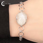 Bracelet Pierre de Lune (Séléné) argent 925 avec très grand cabochon ovale 15x20mm.