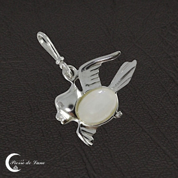 Face avant du Pendentif Pierre de Lune (Aves) sur fond blanc.