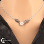 Collier Pierre de Lune (Alcestise) avec une pierre de lune ovale facettée de 6x8mm sur chaîne argent 925.
