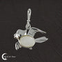 Pendentif ovale 8x12mm Pierre de Lune (Aves) en argent massif, bijou de créateur.