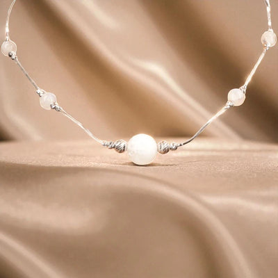 collier en perle pierre lune calypso en argent pour femme