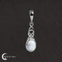 Pendentif ovale Pierre de Lune (Hypatie) en argent massif, bijou élégant pour femme.